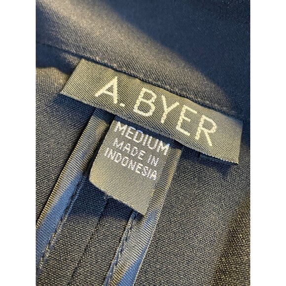 90's black stretch blazer Medium Y2K wide lapel single button - Picture 8 of 8